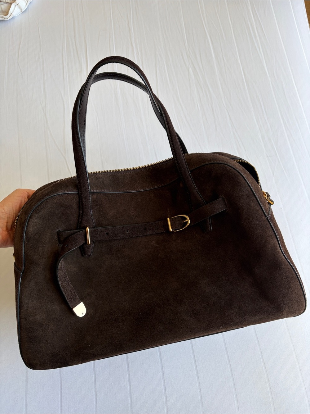Madewell belted satchel bag in dark carob